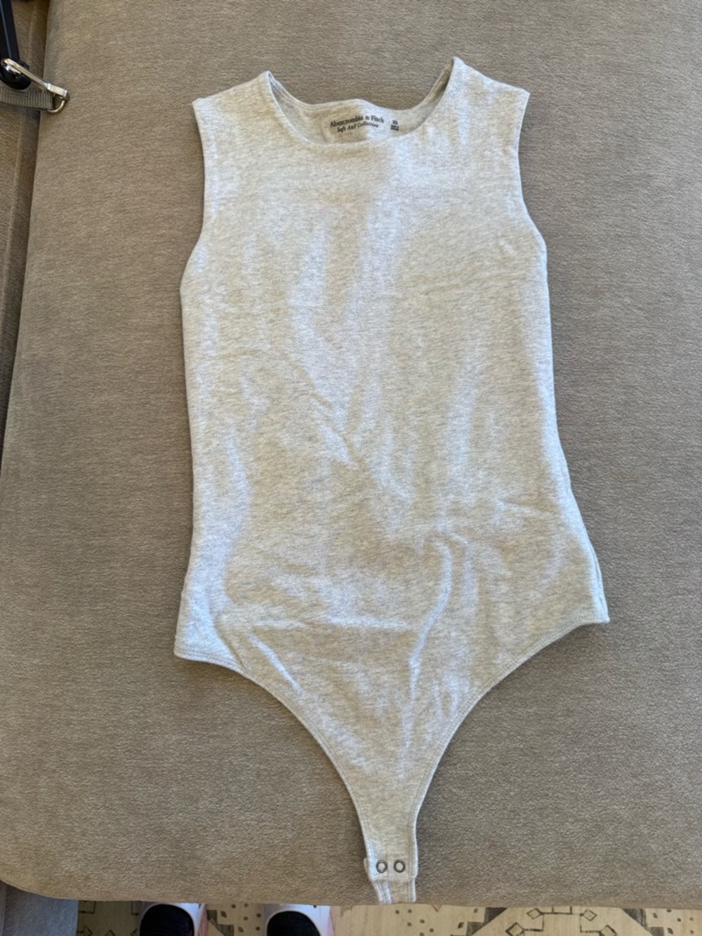 Abercrombie & Fitch Sleeveless One-Piece Bodysuit - Light Gray